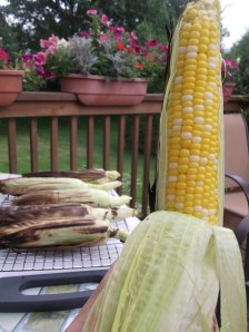 Grilling corn 